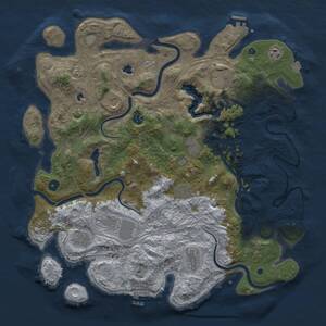 Thumbnail Rust Map: Procedural Map, Size: 4500, Seed: 21007047, 16 Monuments