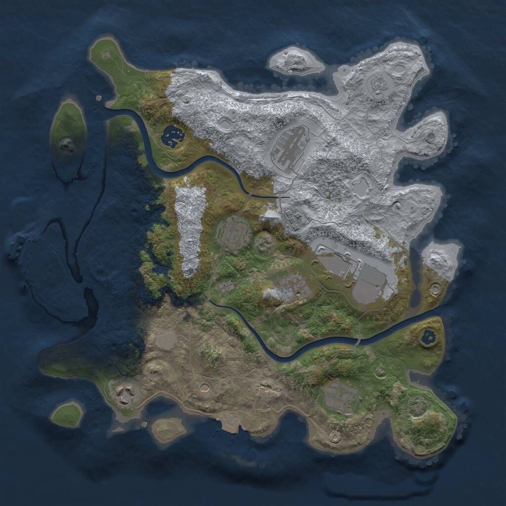 Rust Map: Procedural Map, Size: 3500, Seed: 20251015, 13 Monuments
