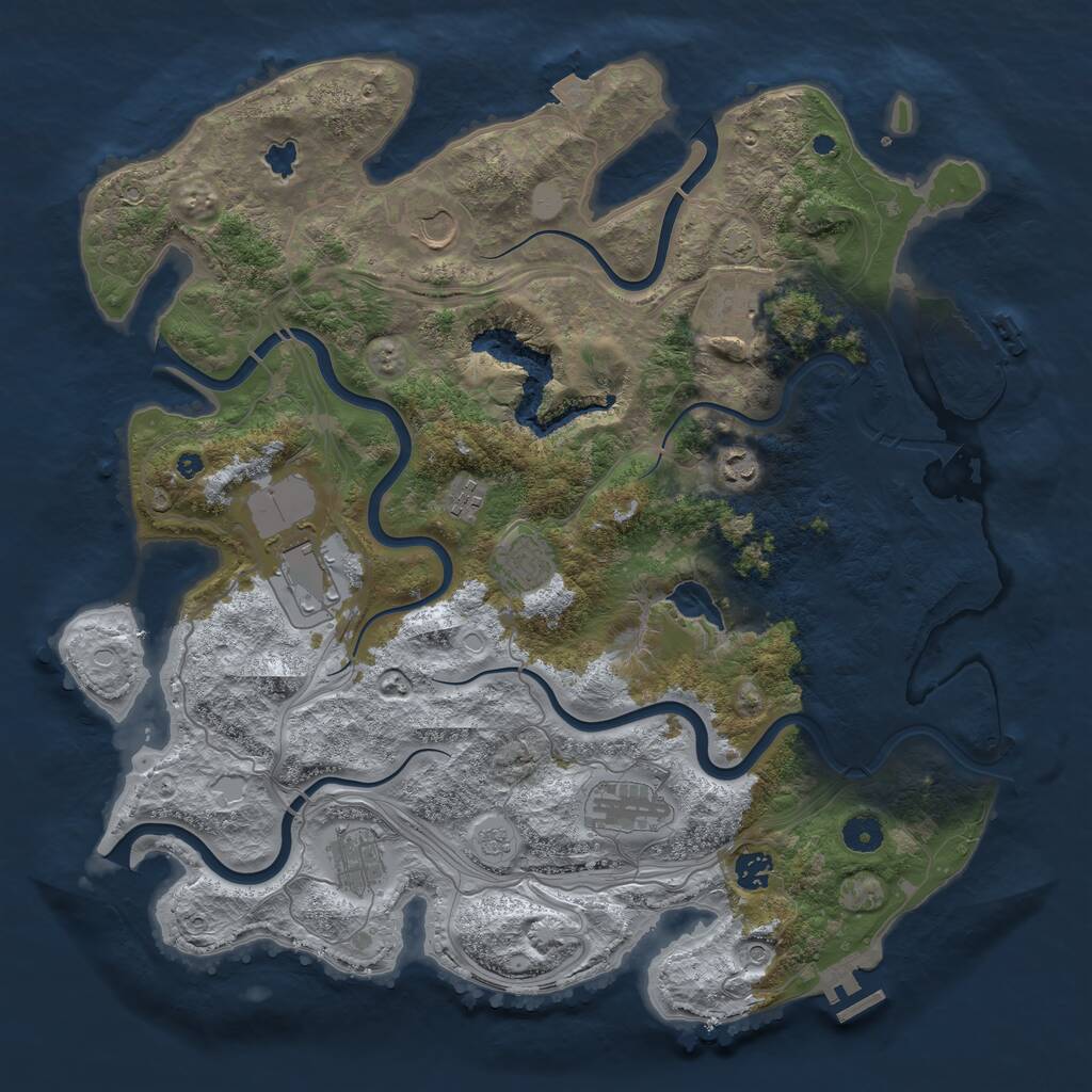 Rust Map: Procedural Map, Size: 4250, Seed: 45678934, 15 Monuments