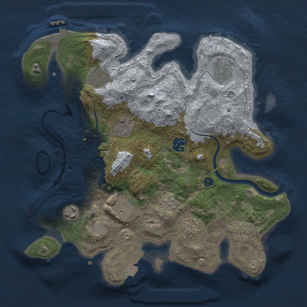 Rust Map: Procedural Map, Size: 3250, Seed: 12312, 12 Monuments
