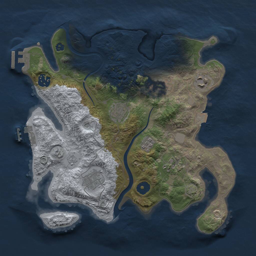 Rust Map: Procedural Map, Size: 3000, Seed: 56573, 13 Monuments