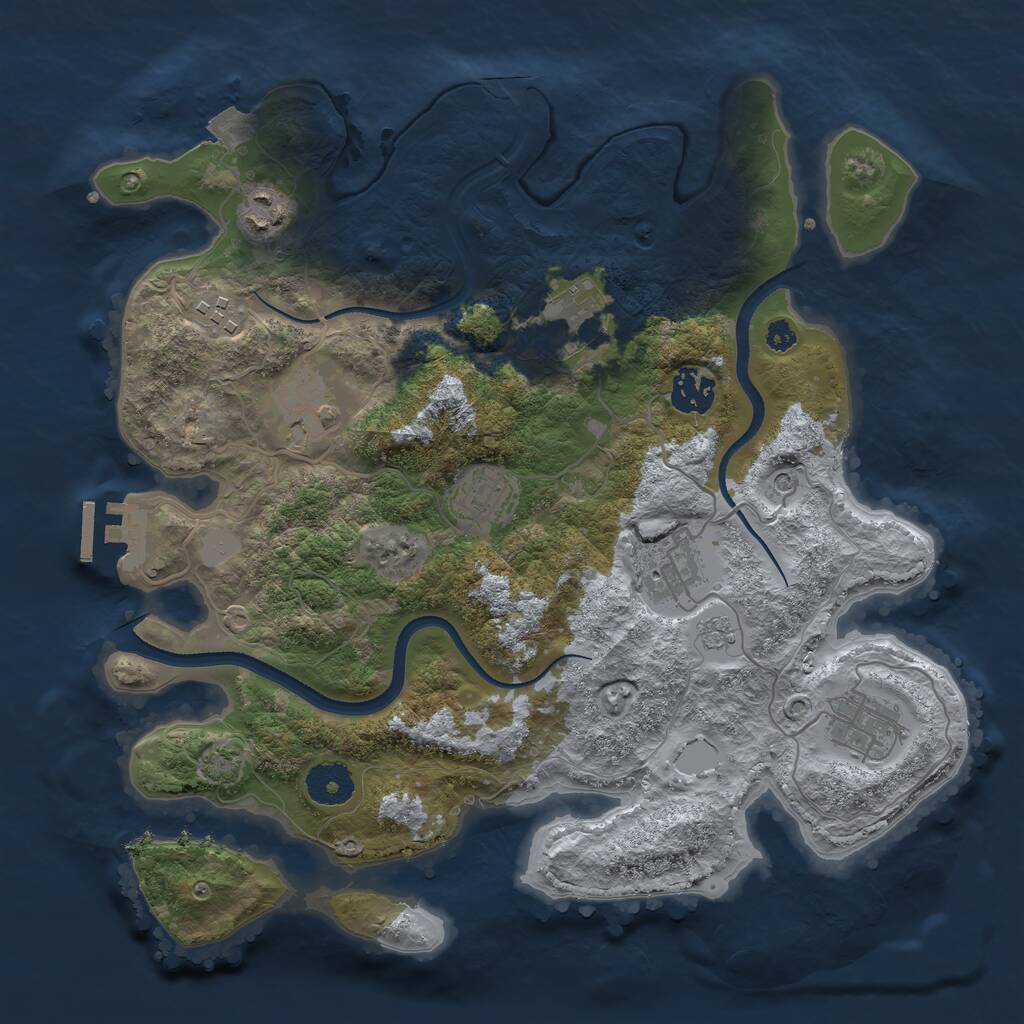 Rust Map: Procedural Map, Size: 3400, Seed: 198770353, 13 Monuments
