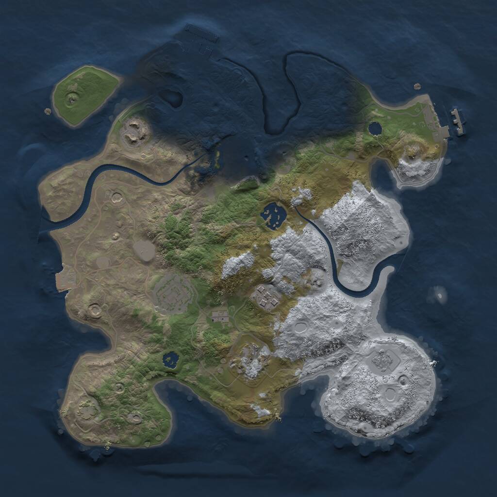 Rust Map: Procedural Map, Size: 3000, Seed: 1867102786, 12 Monuments
