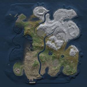 Thumbnail Rust Map: Procedural Map, Size: 3000, Seed: 35698, 13 Monuments