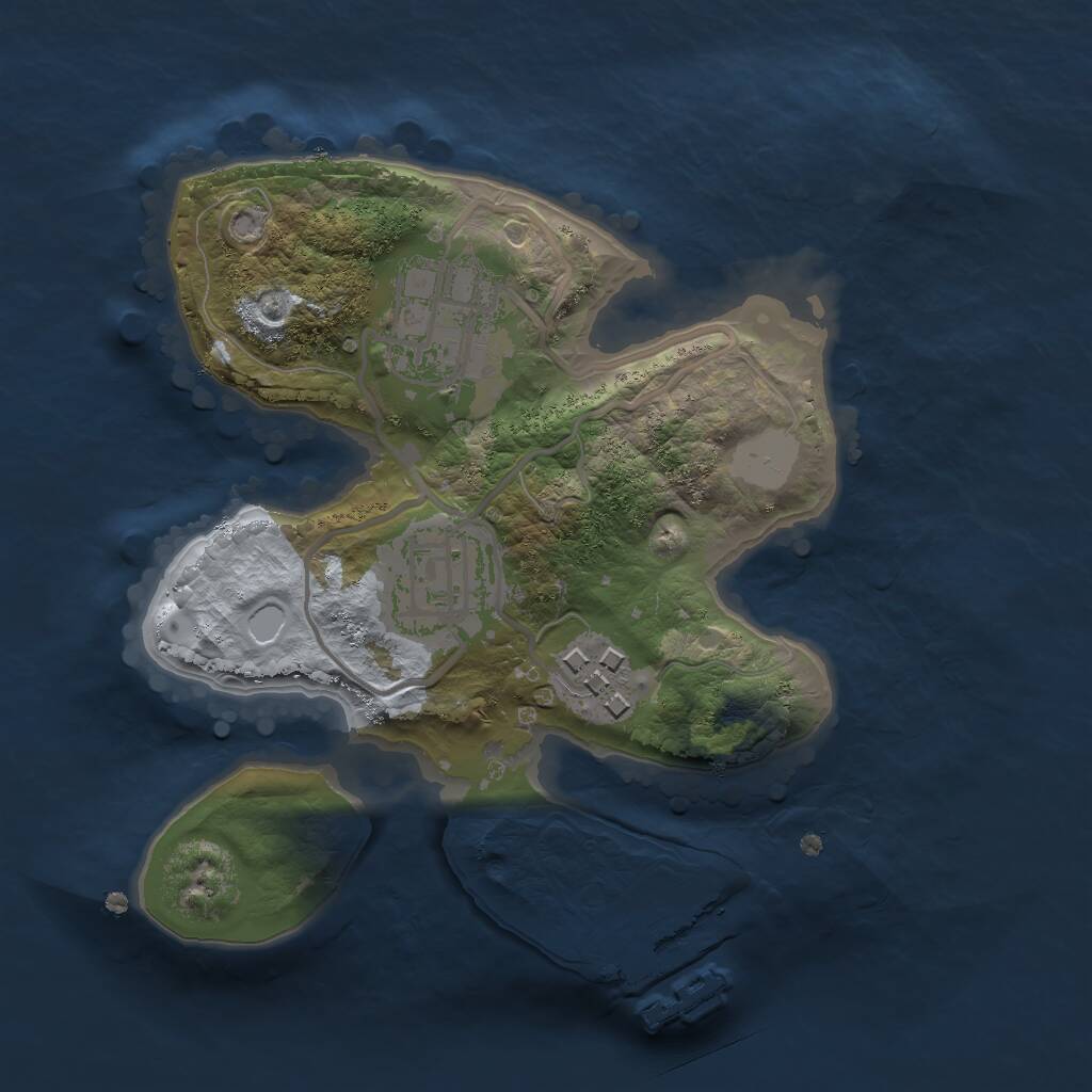 Rust Map: Procedural Map, Size: 2000, Seed: 1852340433, 5 Monuments