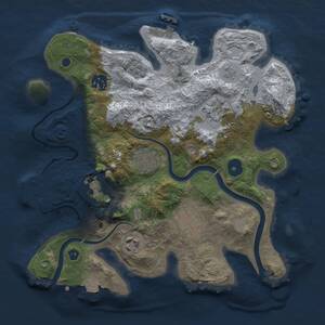 Thumbnail Rust Map: Procedural Map, Size: 3000, Seed: 2091563387, 13 Monuments