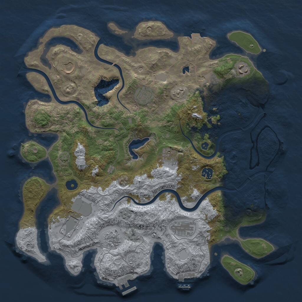 Rust Map: Procedural Map, Size: 4000, Seed: 16549, 16 Monuments