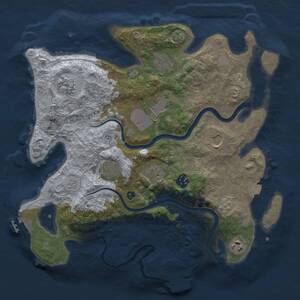 Thumbnail Rust Map: Procedural Map, Size: 3500, Seed: 1033488298, 15 Monuments