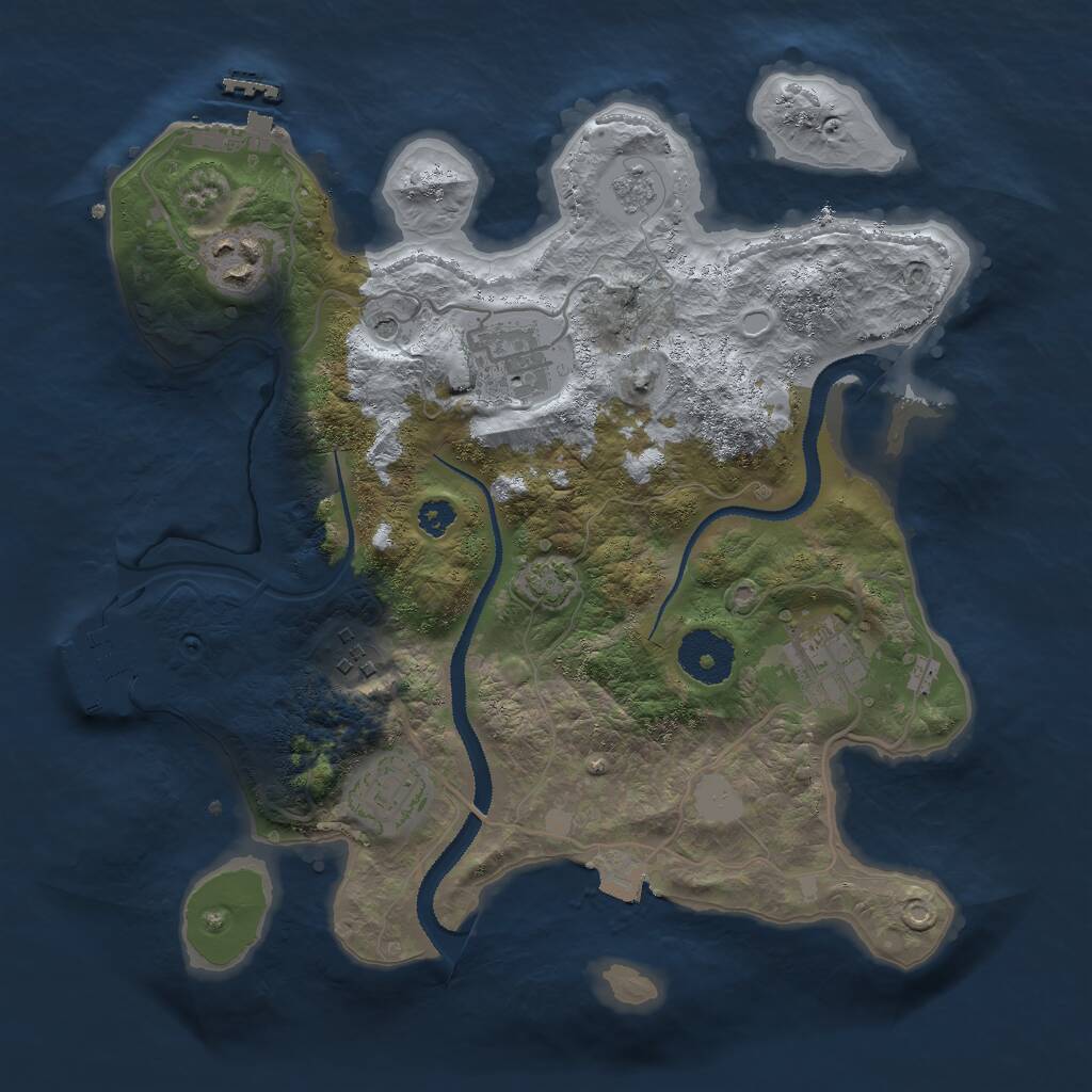 Rust Map: Procedural Map, Size: 3000, Seed: 350000, 11 Monuments