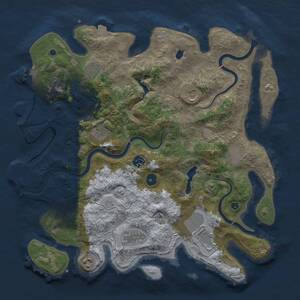 Thumbnail Rust Map: Procedural Map, Size: 4000, Seed: 1652796032, 15 Monuments