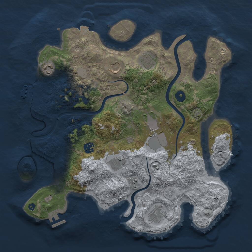 Rust Map: Procedural Map, Size: 3500, Seed: 103762540, 14 Monuments