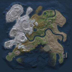 Thumbnail Rust Map: Procedural Map, Size: 3000, Seed: 1943759203, 12 Monuments