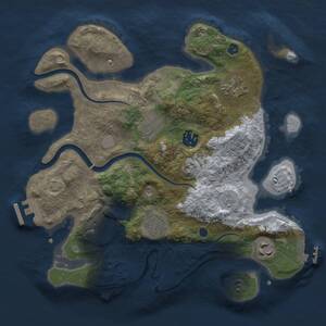 Thumbnail Rust Map: Procedural Map, Size: 3000, Seed: 1707698295, 13 Monuments