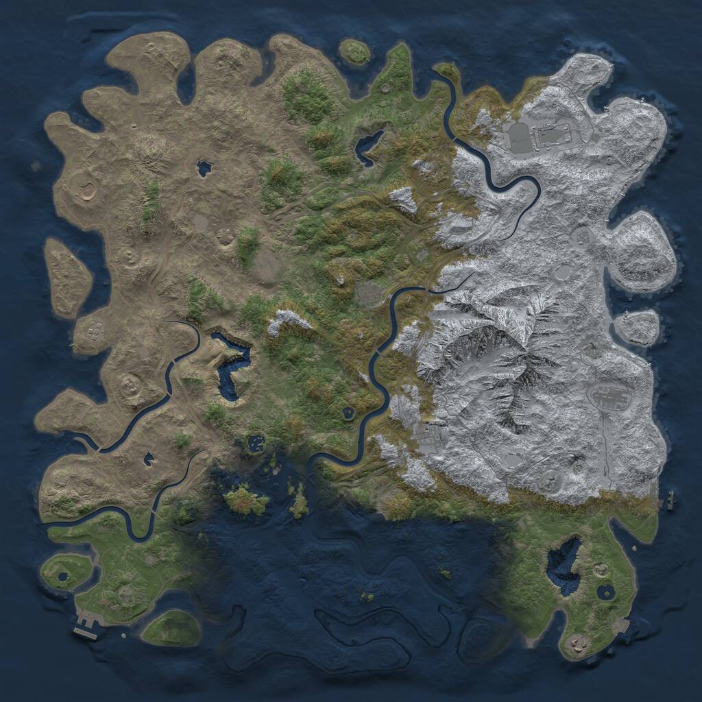 Rust Map: Procedural Map, Size: 6000, Seed: 1128335163, 17 Monuments