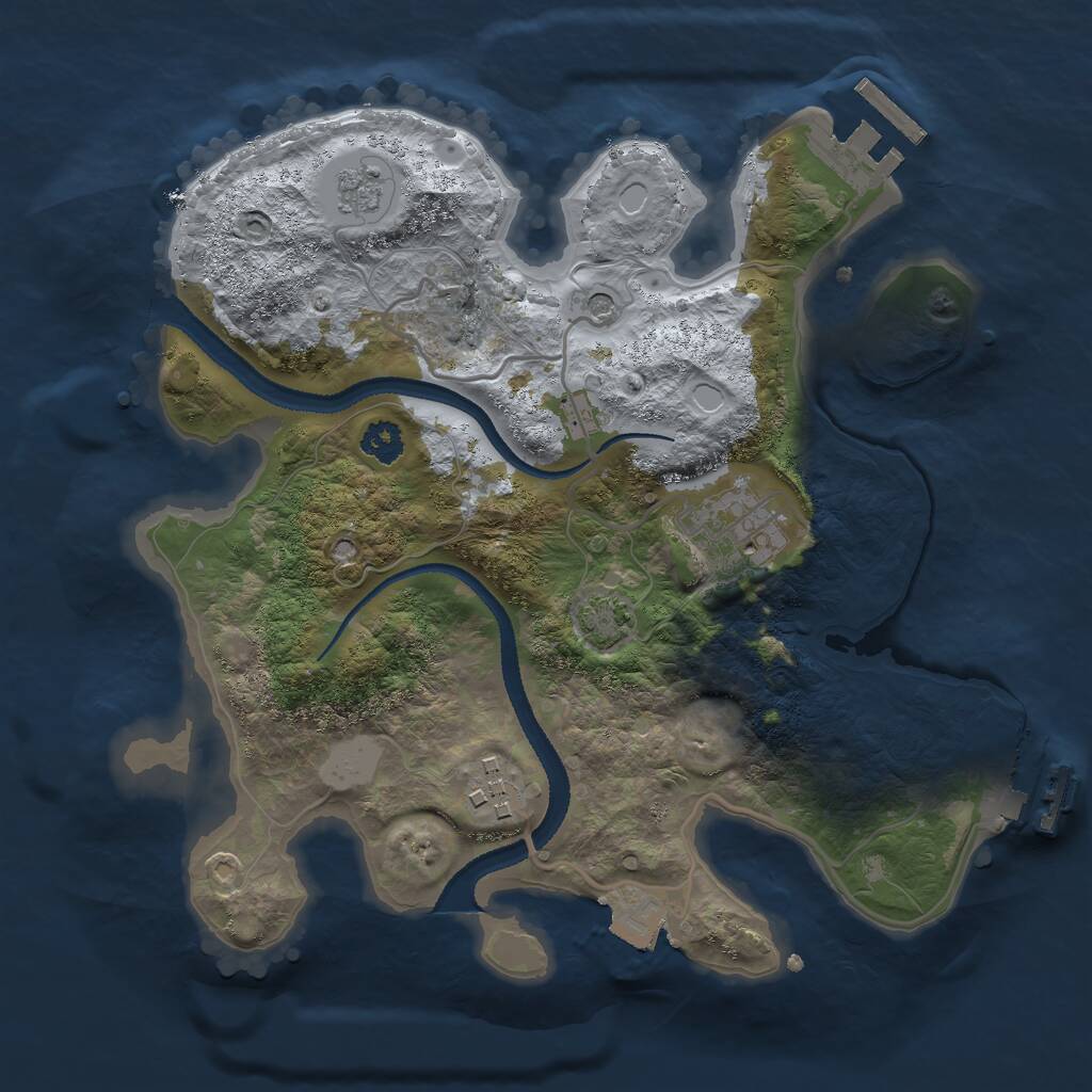 Rust Map: Procedural Map, Size: 2600, Seed: 22685617, 8 Monuments