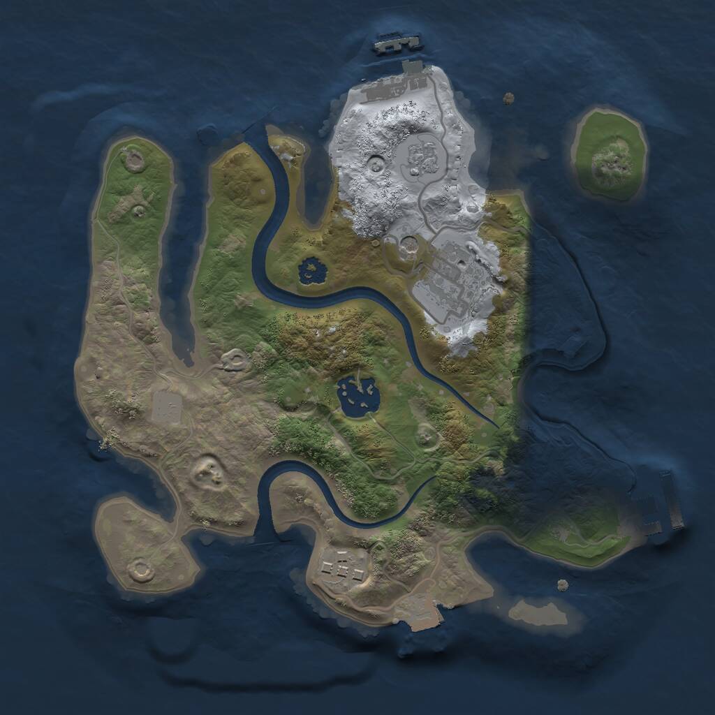 Rust Map: Procedural Map, Size: 2500, Seed: 56553, 8 Monuments