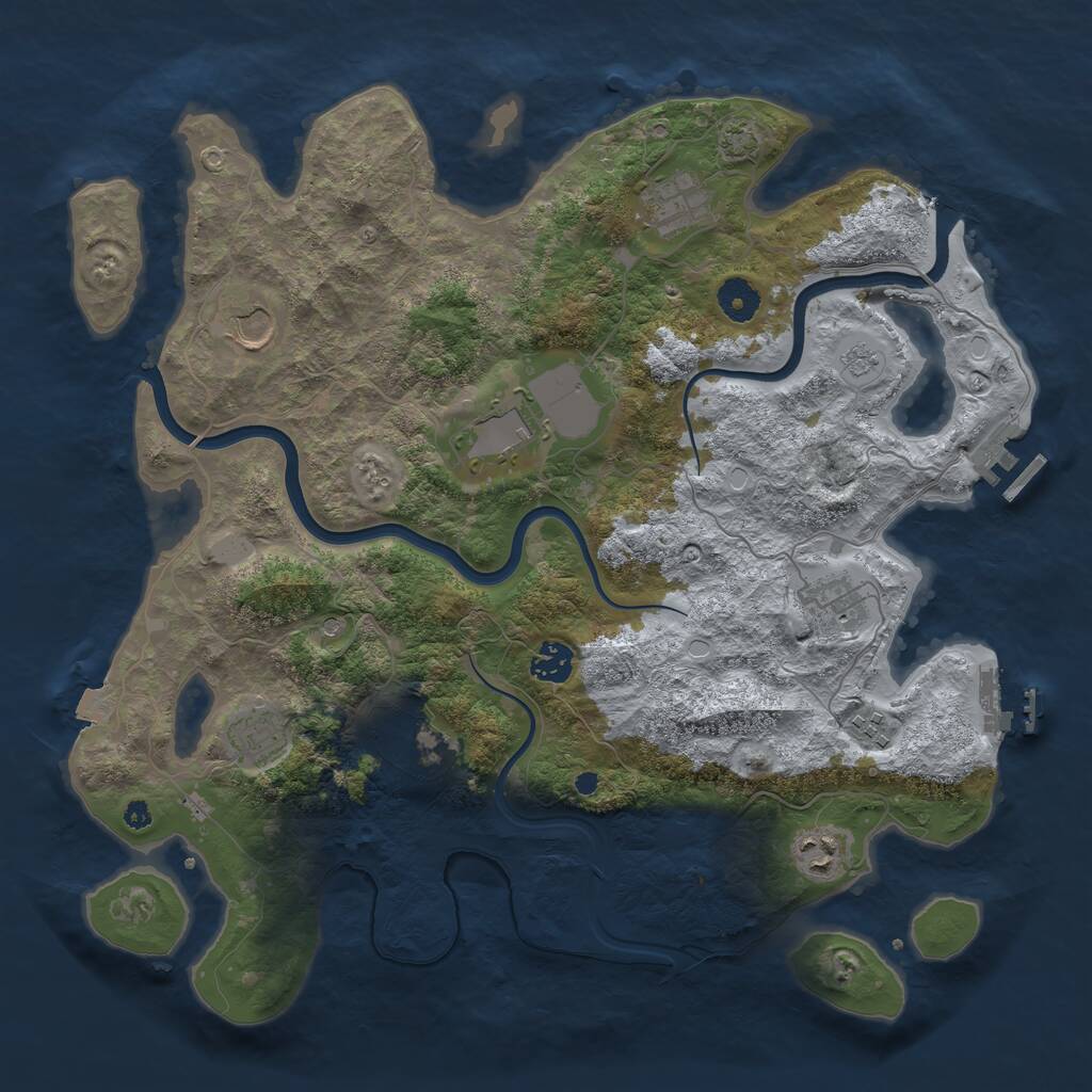 Rust Map: Procedural Map, Size: 3900, Seed: 1763337688, 15 Monuments