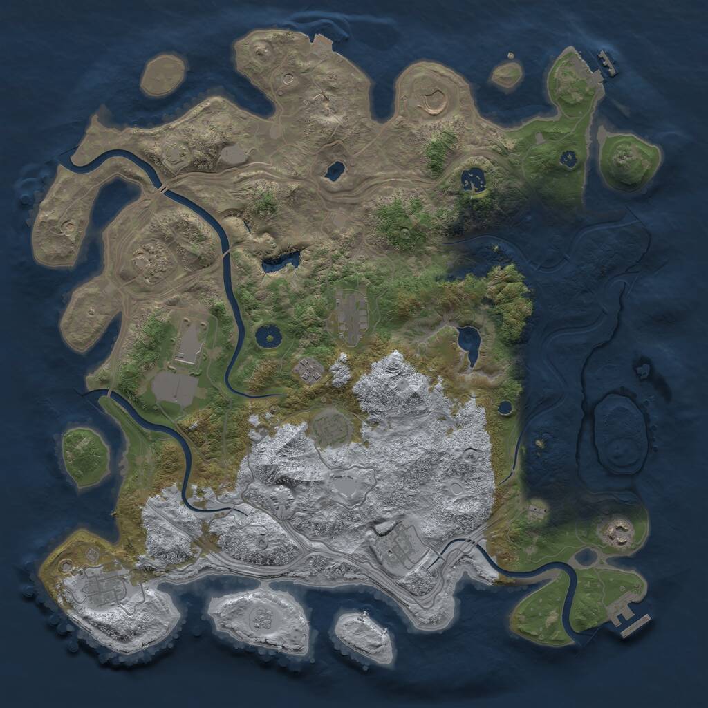 Rust Map: Procedural Map, Size: 4250, Seed: 17716, 16 Monuments