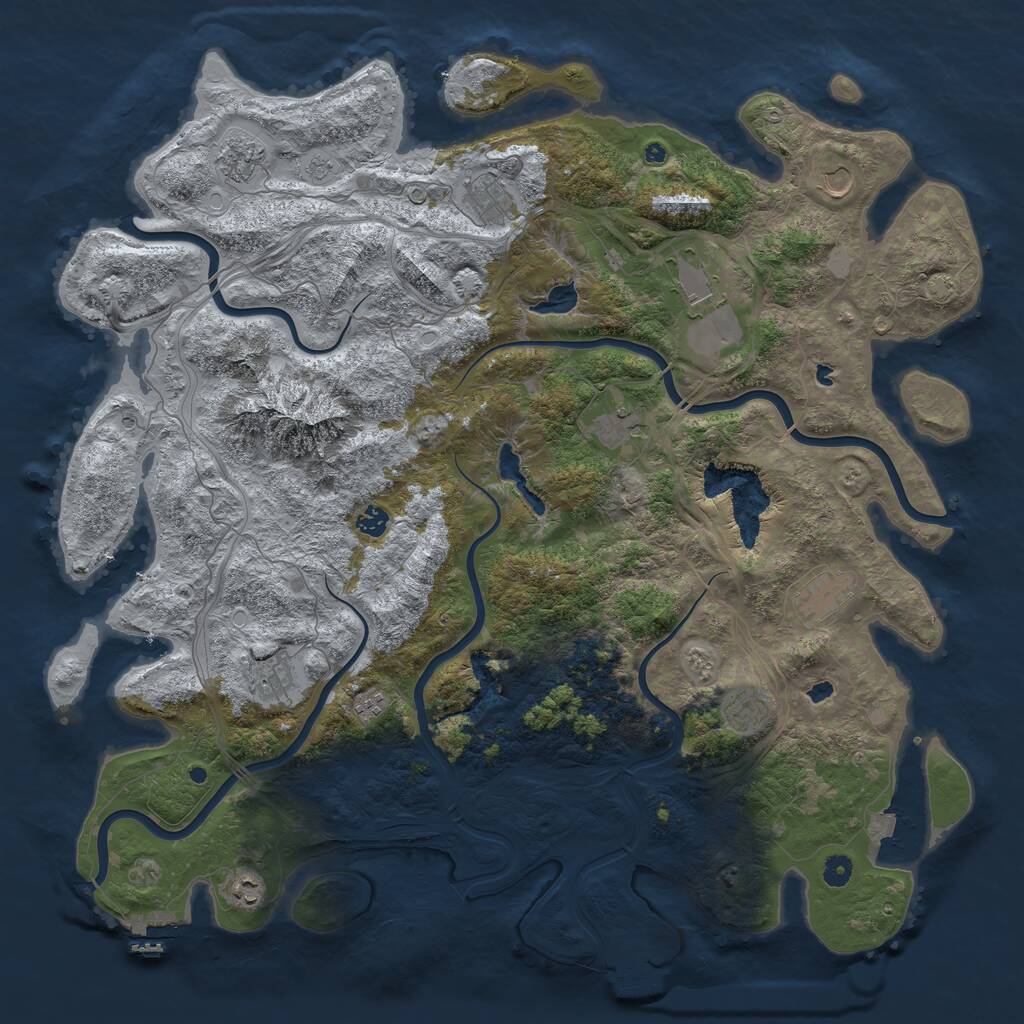 Rust Map: Procedural Map, Size: 5000, Seed: 39101774, 17 Monuments