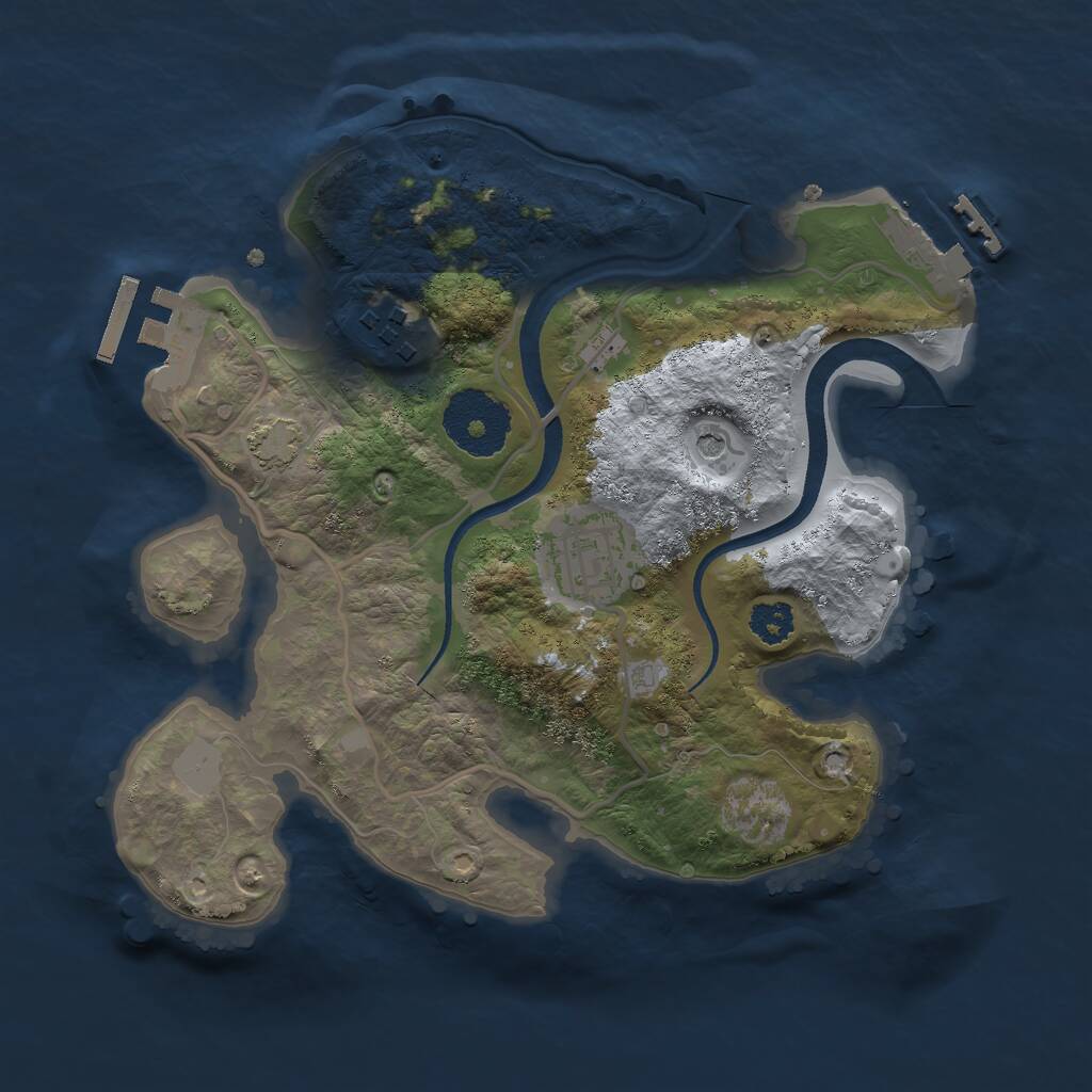 Rust Map: Procedural Map, Size: 2500, Seed: 4162008, 7 Monuments