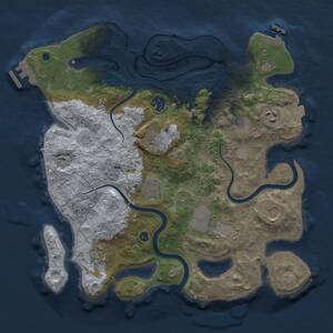 Thumbnail Rust Map: Procedural Map, Size: 3500, Seed: 2980, 15 Monuments