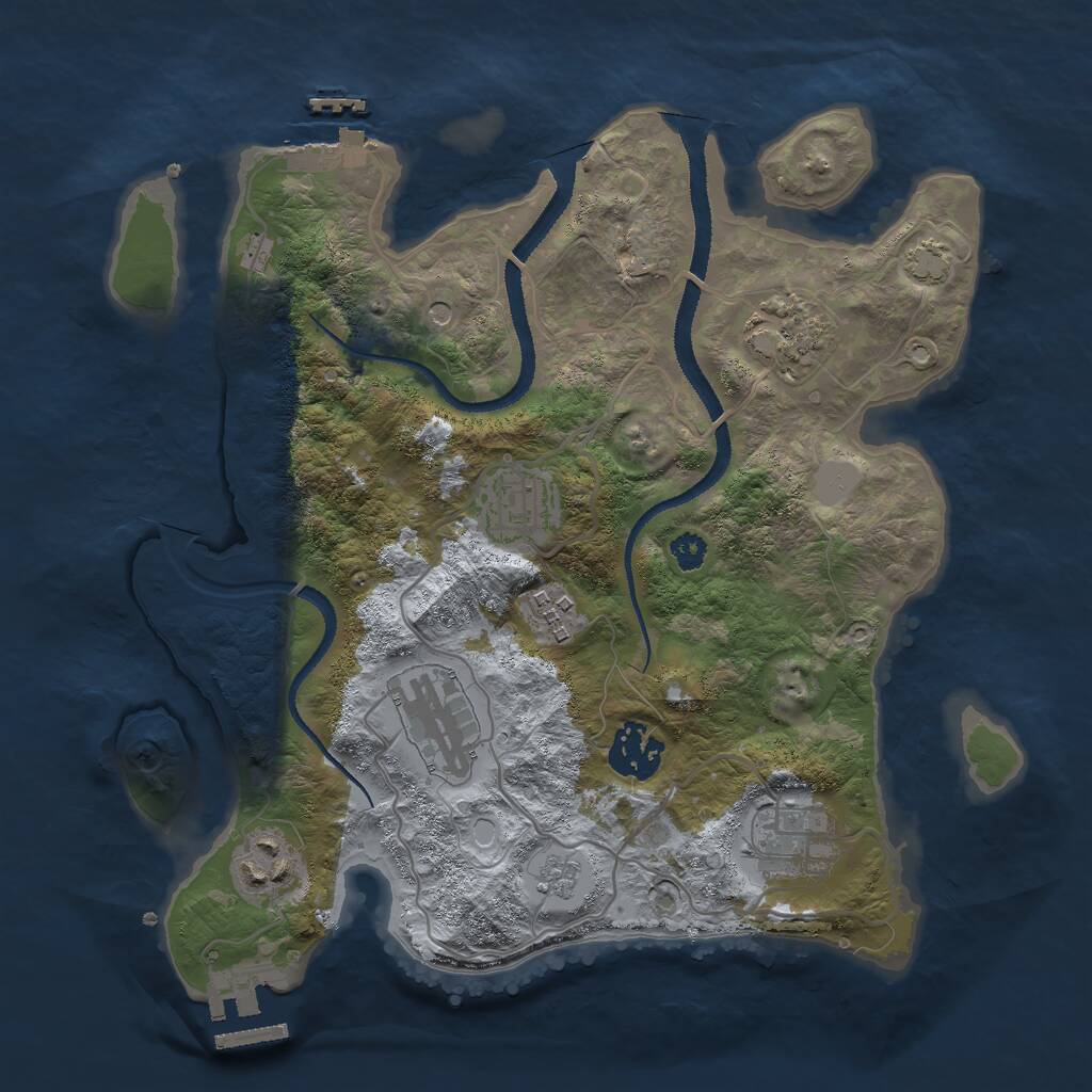 Rust Map: Procedural Map, Size: 3000, Seed: 21021972, 13 Monuments