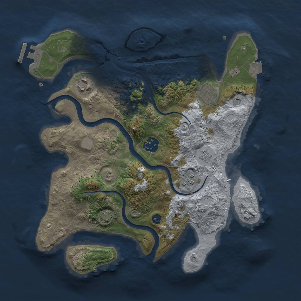 Rust Map: Procedural Map, Size: 3000, Seed: 509776, 9 Monuments