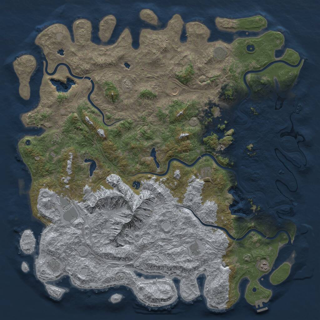 Rust Map: Procedural Map, Size: 6000, Seed: 317196702, 17 Monuments