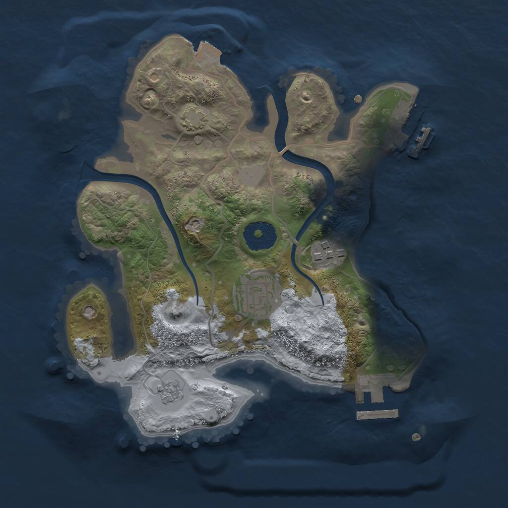 Rust Map: Procedural Map, Size: 2455, Seed: 317196702, 7 Monuments