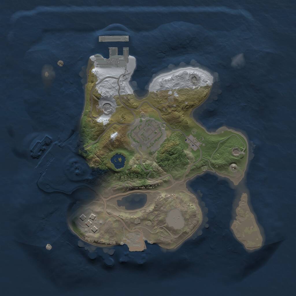 Rust Map: Procedural Map, Size: 2000, Seed: 2120237795, 6 Monuments