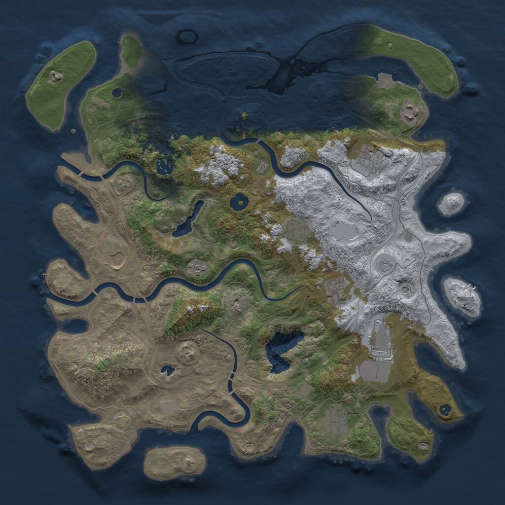 Rust Map: Procedural Map, Size: 4250, Seed: 2023348704, 13 Monuments