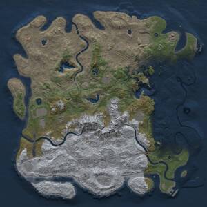 Thumbnail Rust Map: Procedural Map, Size: 5000, Seed: 1001, 17 Monuments