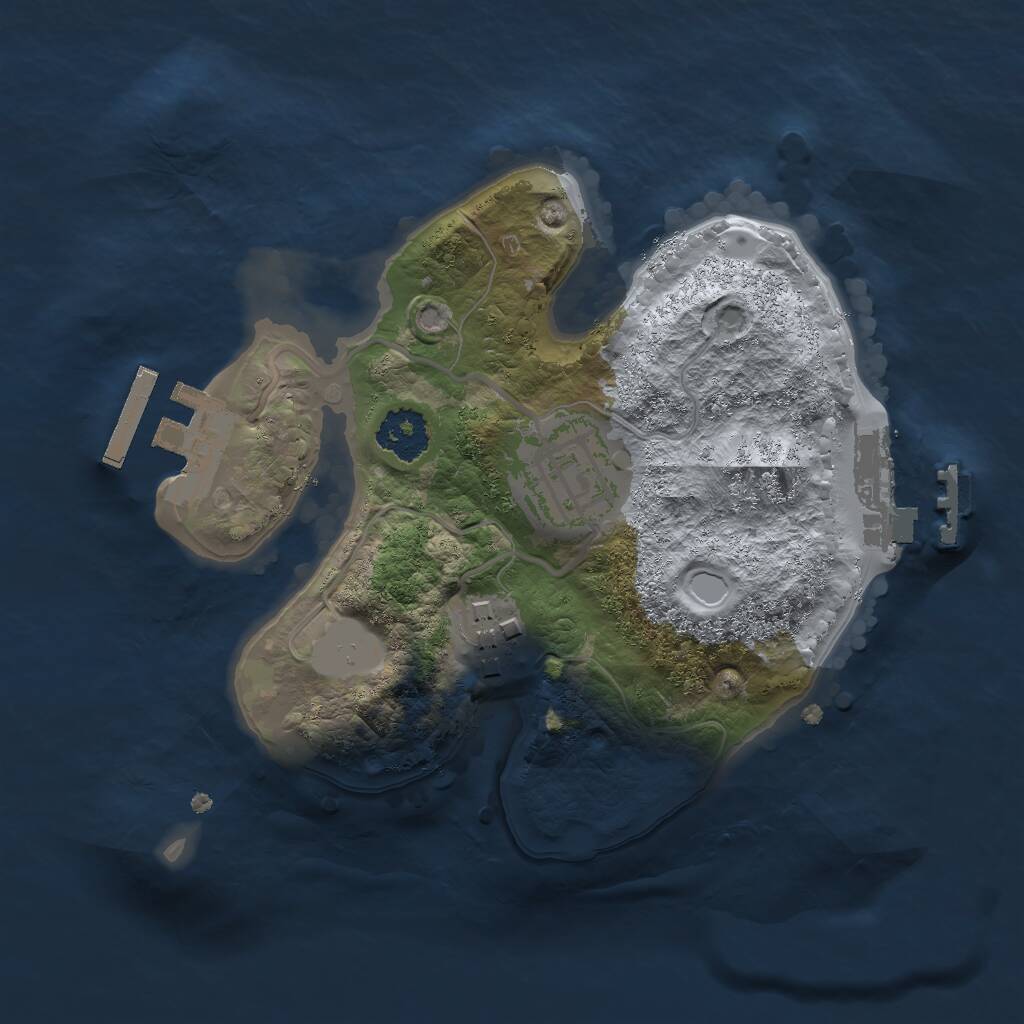 Rust Map: Procedural Map, Size: 2000, Seed: 90007886, 5 Monuments