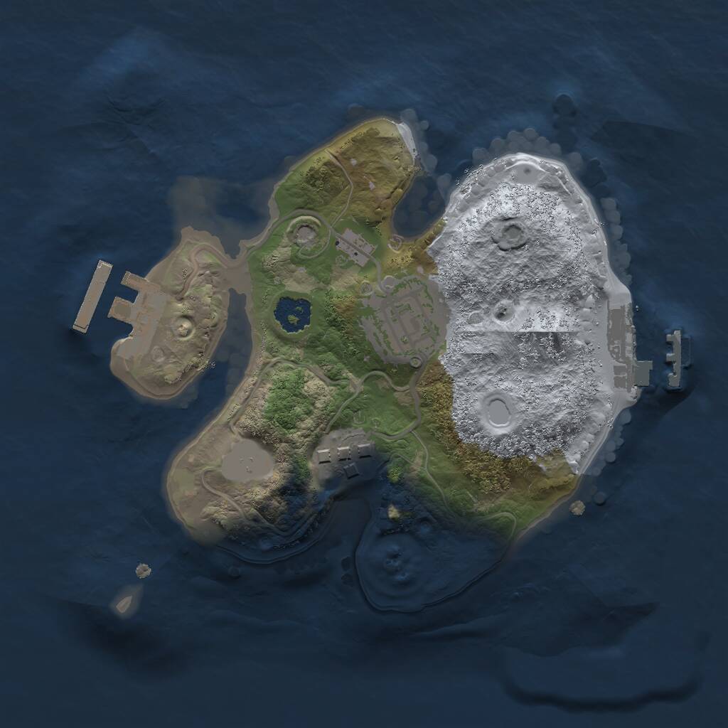 Rust Map: Procedural Map, Size: 2000, Seed: 90007886, 5 Monuments