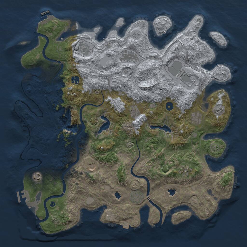 Rust Map: Procedural Map, Size: 4500, Seed: 235471606, 17 Monuments