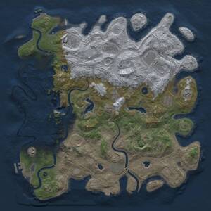 Thumbnail Rust Map: Procedural Map, Size: 4500, Seed: 235471606, 17 Monuments