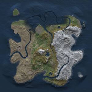 Thumbnail Rust Map: Procedural Map, Size: 3000, Seed: 977765603, 9 Monuments