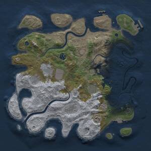 Thumbnail Rust Map: Procedural Map, Size: 3600, Seed: 1318922283, 14 Monuments