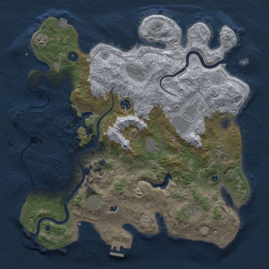 Rust Map: Procedural Map, Size: 4000, Seed: 55683804, 16 Monuments