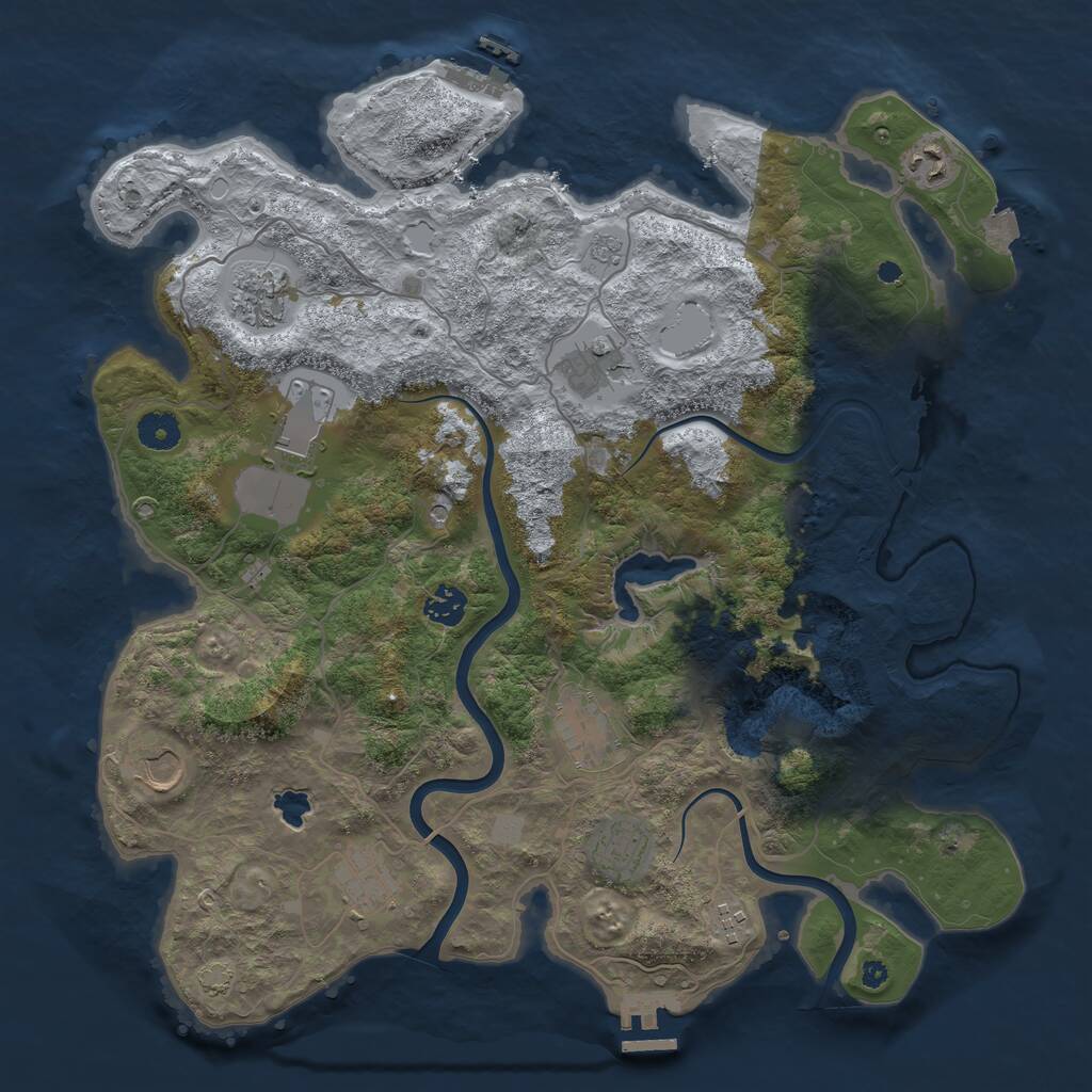 Rust Map: Procedural Map, Size: 4000, Seed: 17676308, 16 Monuments