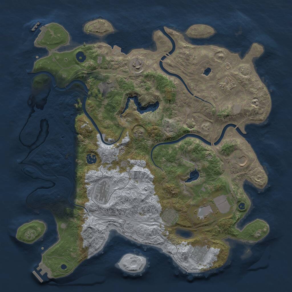 Rust Map: Procedural Map, Size: 4250, Seed: 28854, 16 Monuments