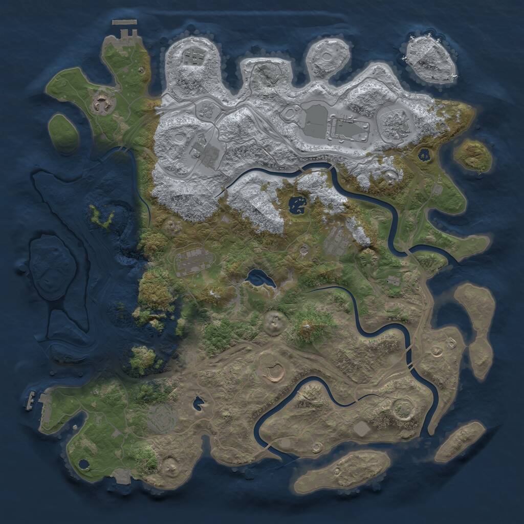 Rust Map: Procedural Map, Size: 4250, Seed: 867840661, 16 Monuments