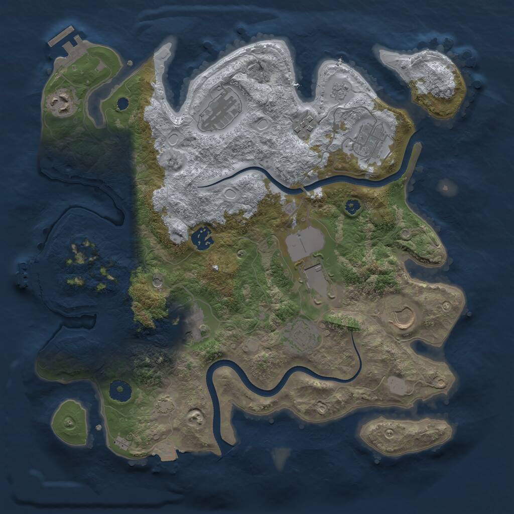 Rust Map: Procedural Map, Size: 3500, Seed: 786088379, 15 Monuments