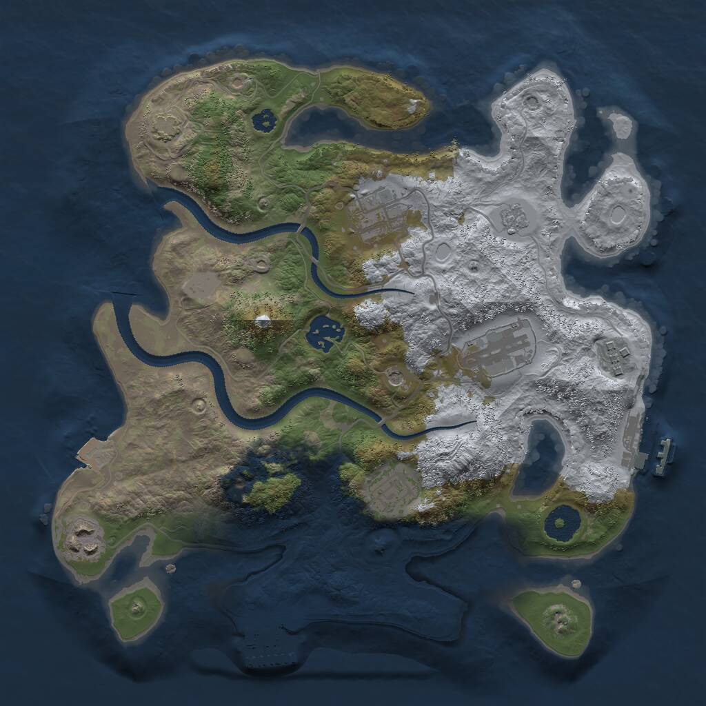 Rust Map: Procedural Map, Size: 3000, Seed: 142145, 12 Monuments
