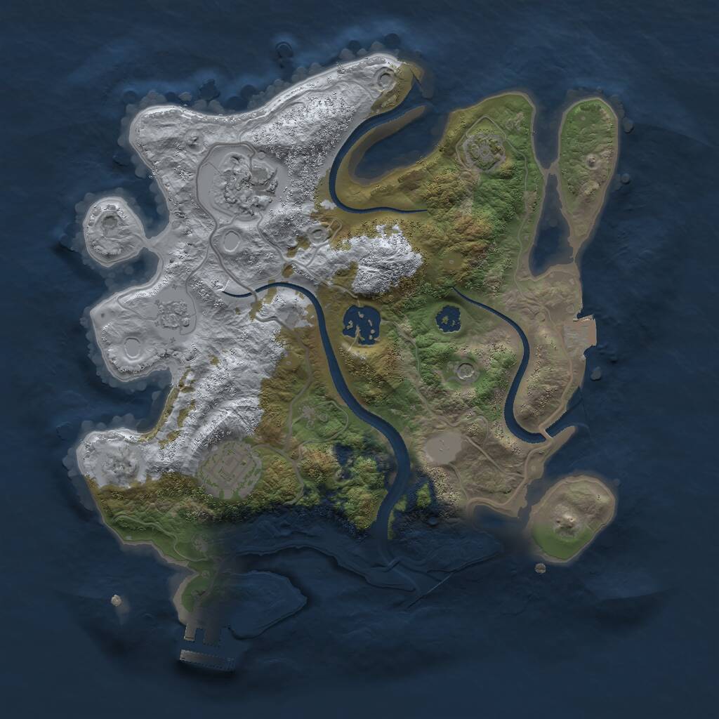Rust Map: Procedural Map, Size: 2750, Seed: 90909, 8 Monuments