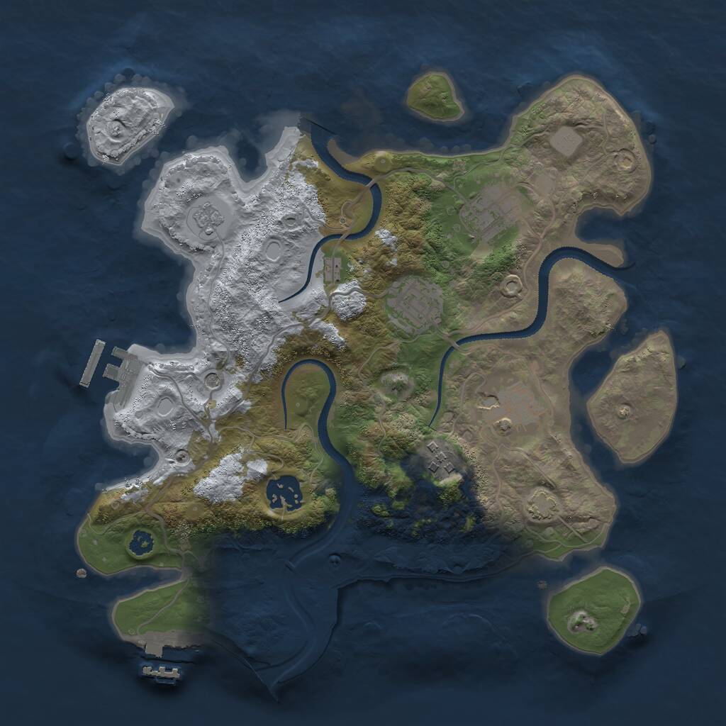 Rust Map: Procedural Map, Size: 3000, Seed: 41668, 11 Monuments