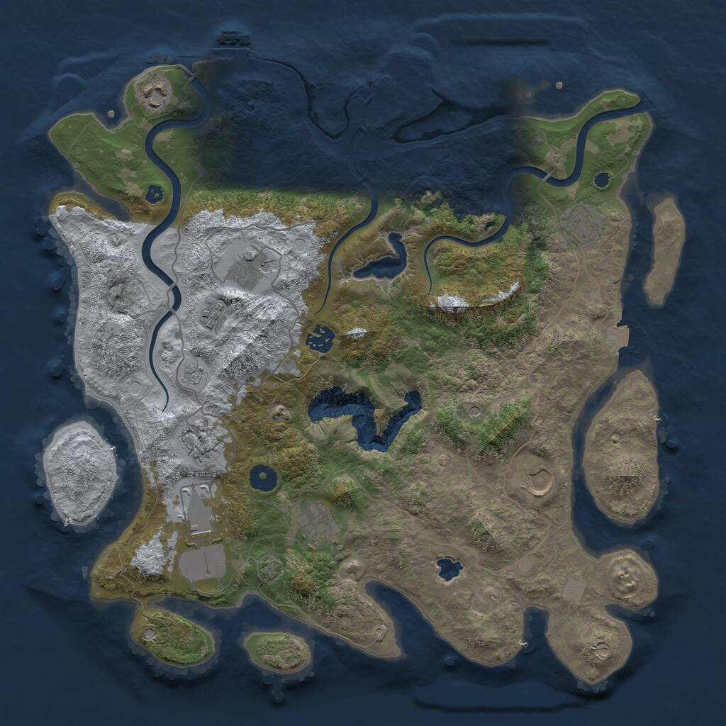 Rust Map: Procedural Map, Size: 4000, Seed: 217889326, 15 Monuments