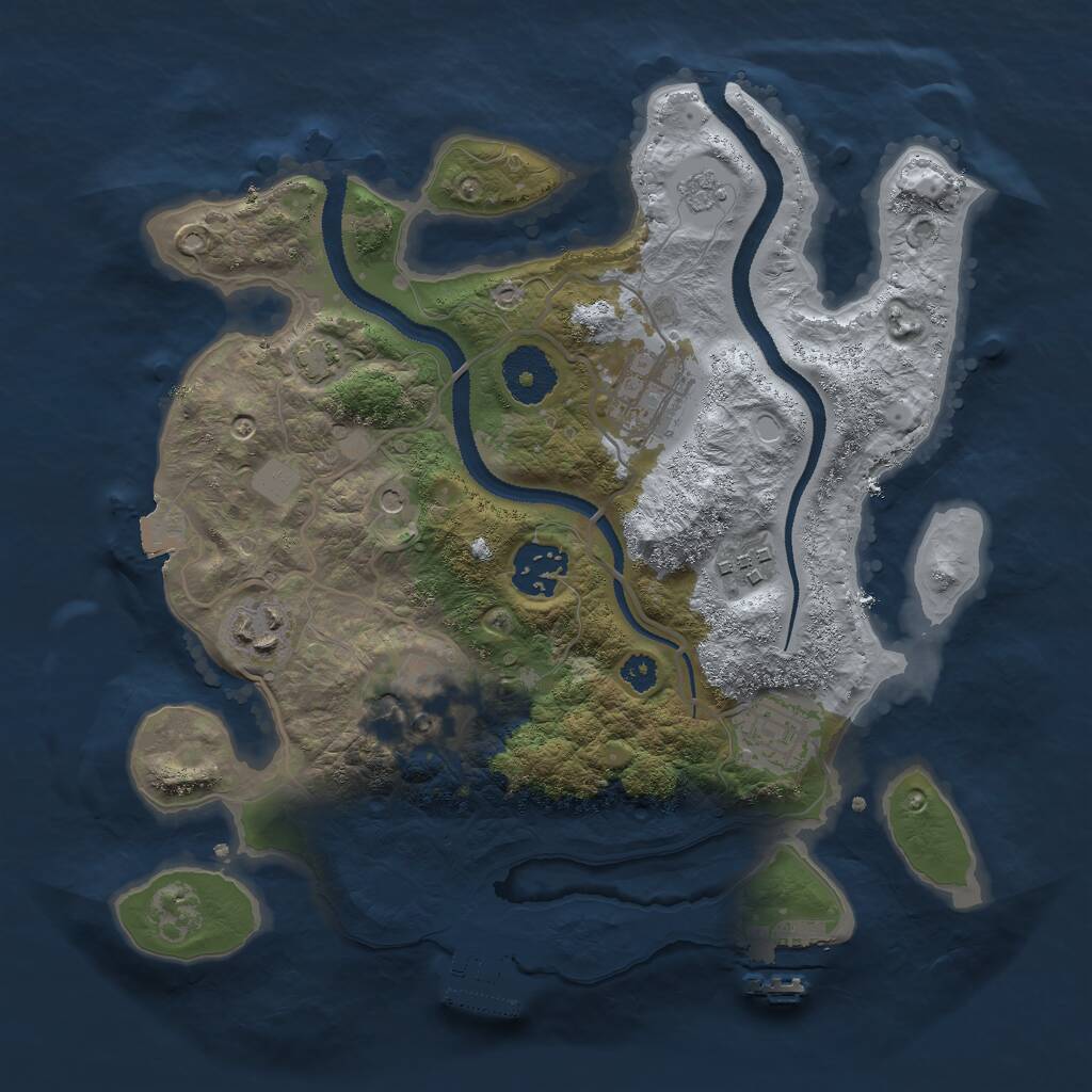Rust Map: Procedural Map, Size: 3000, Seed: 15296, 12 Monuments