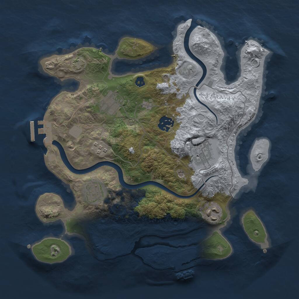 Rust Map: Procedural Map, Size: 3000, Seed: 15296, 11 Monuments