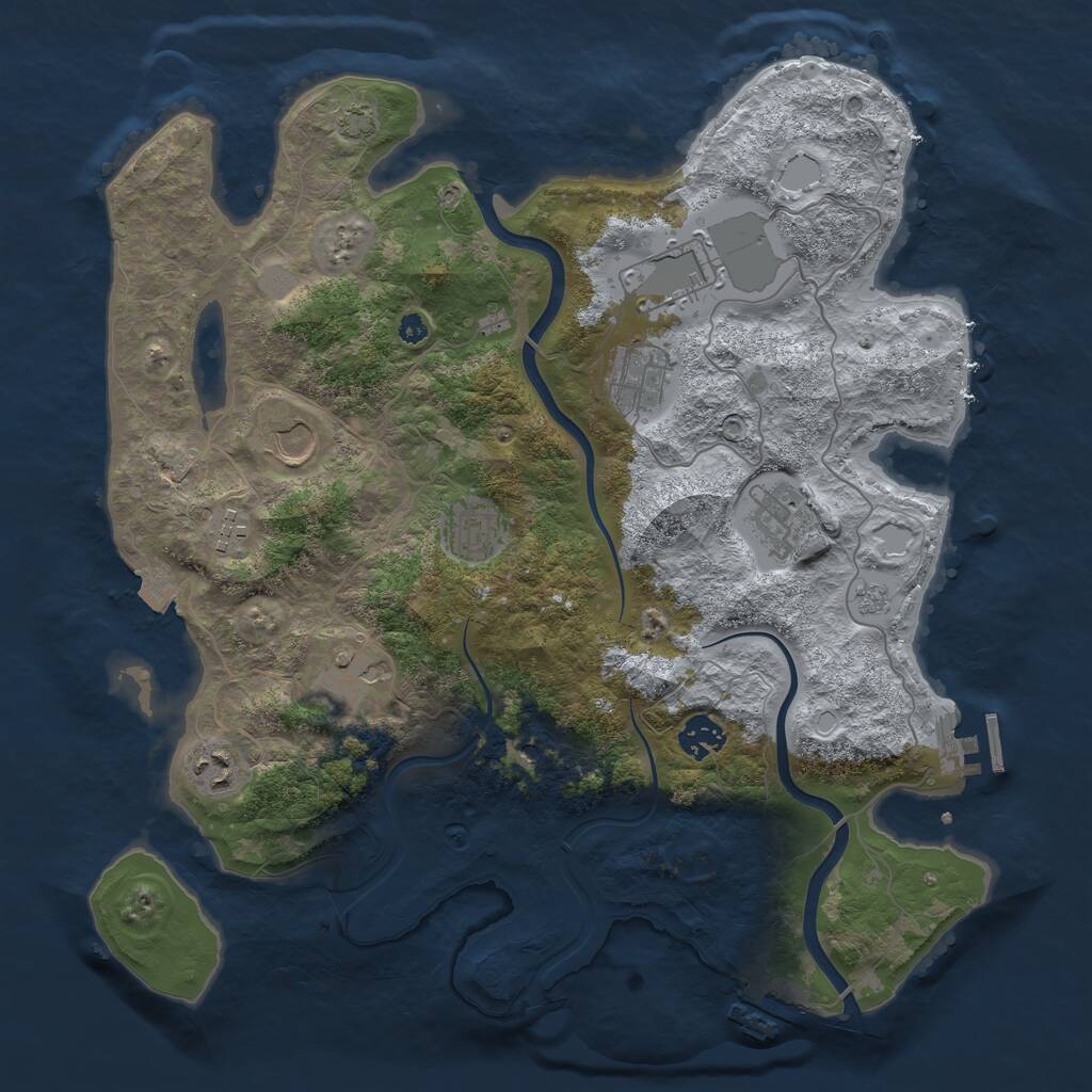 Rust Map: Procedural Map, Size: 3750, Seed: 98731427, 15 Monuments